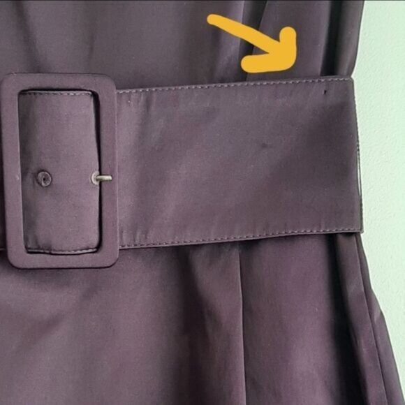 H&M | Wide Belt Defined Waist Sheath Dress Knee Length Purple Sz 4 Flawed - Picture 6 of 13